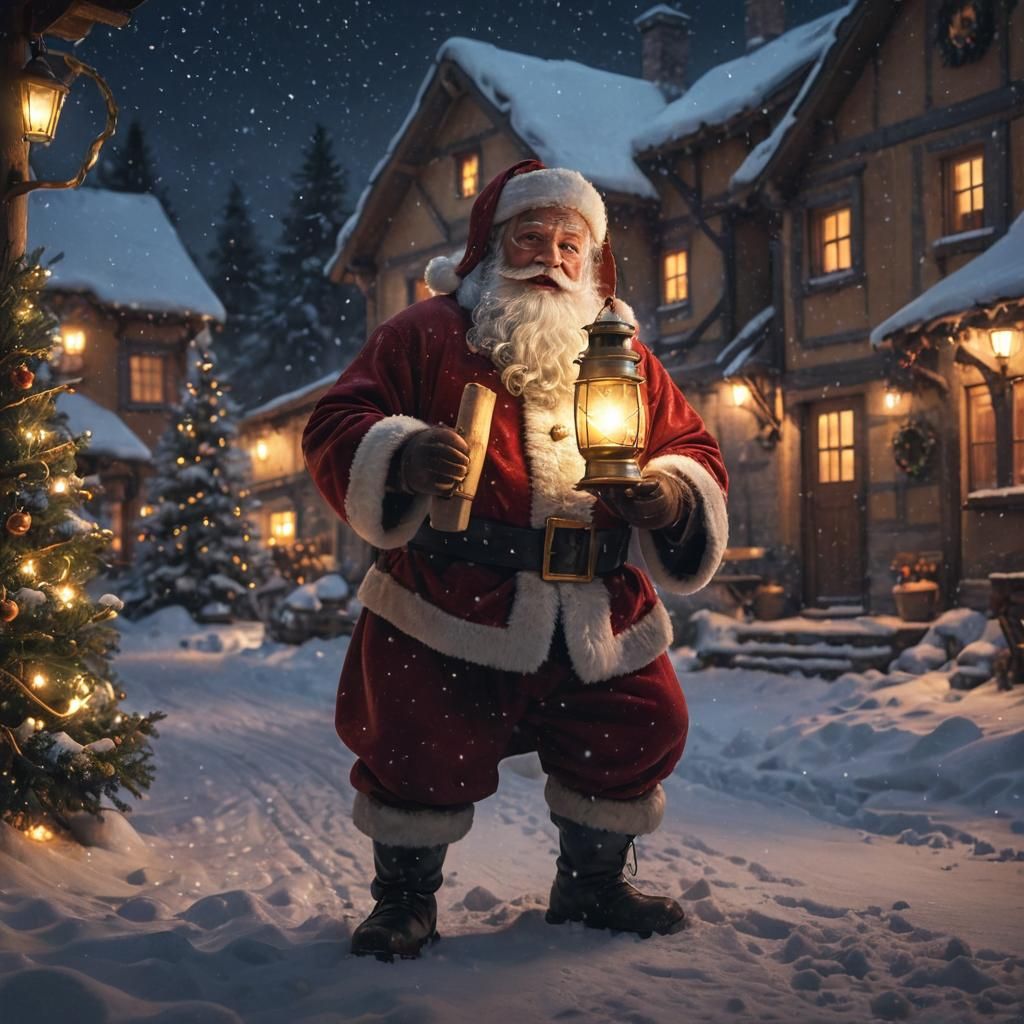 Santa Claus Saves Christmas: Heroic Digital Art