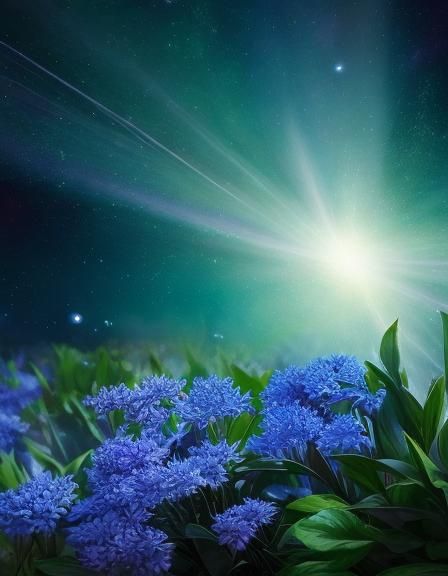 Bioluminescent Iridescent Flower: Surreal CGI Fine Art