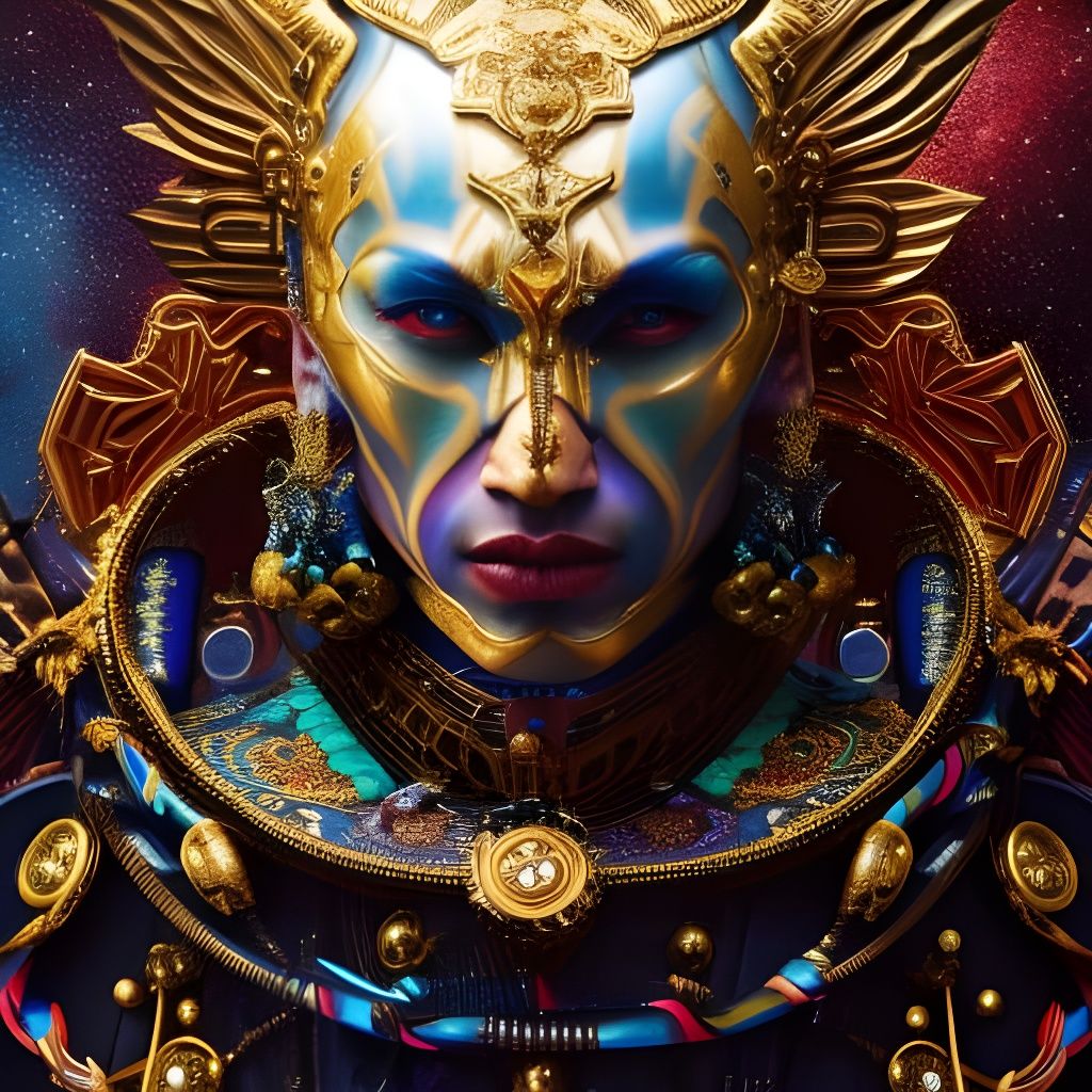 Cosmic Spaceman Portrait with Voodoo Makeup