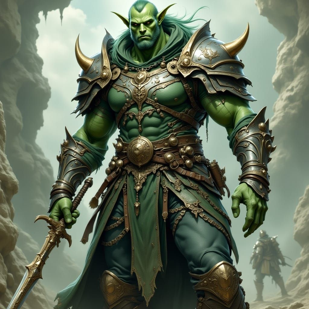 Fantasy Warrior in Heavy Metal Armor