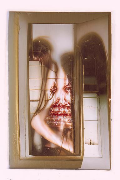 Woman with Bloody Eyes: Sinister Polaroid Photograph