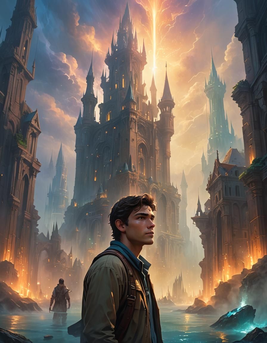 Atlantis Discovered: Ethereal Oil Painting of Fantasy Archae...