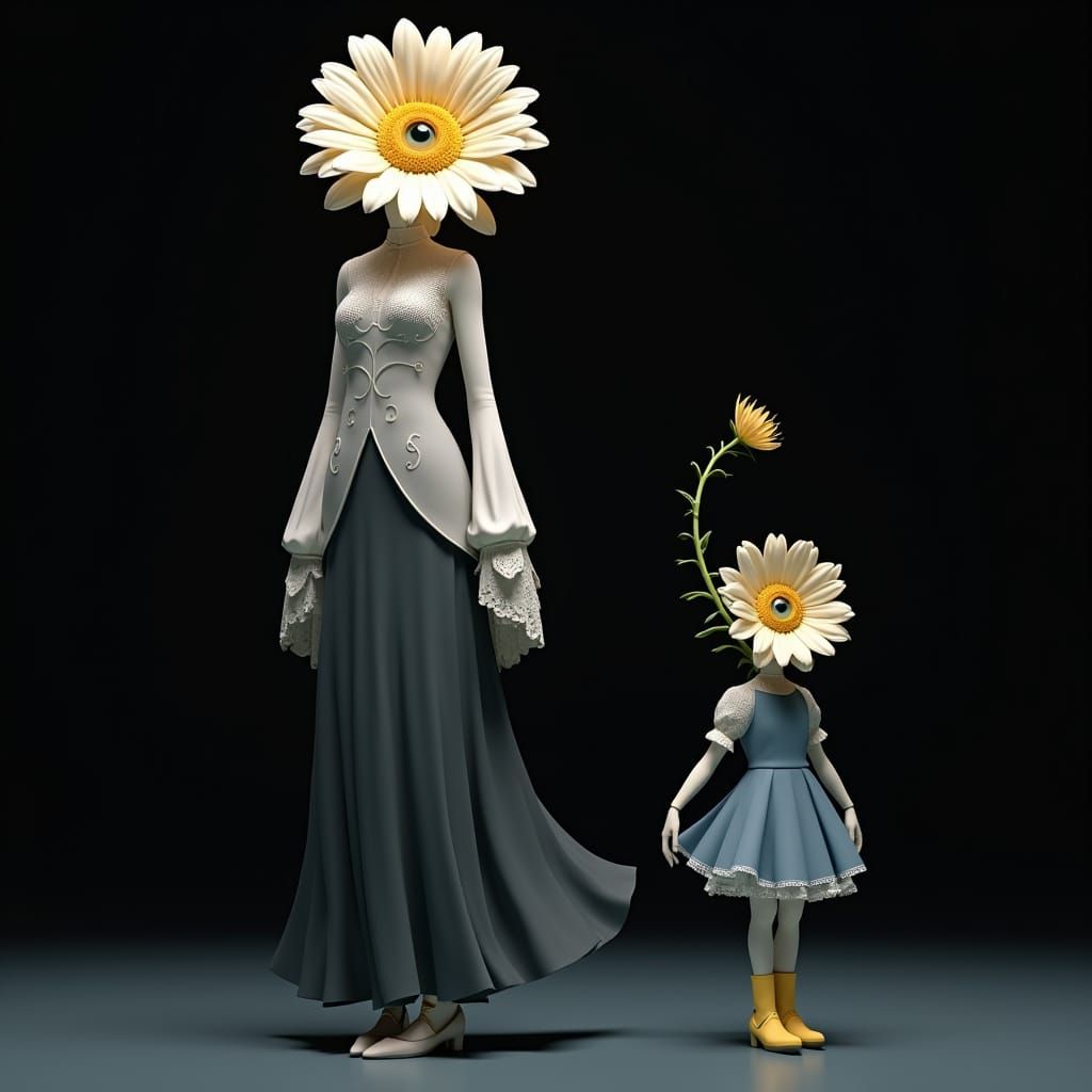 Surreal Floral Figures in Elegant Posture