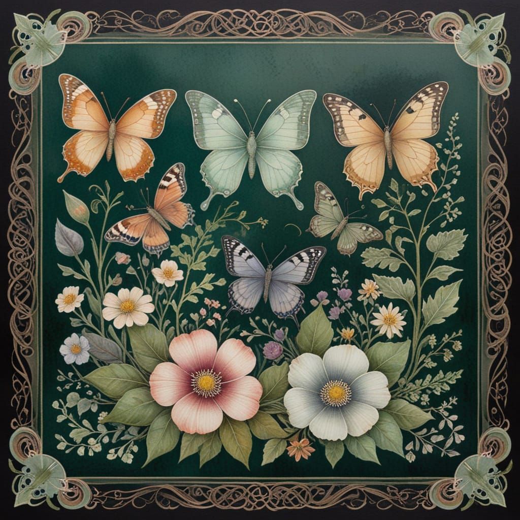 Ethereal Celtic Artwork with Intricate Knotwork and Symbolis...