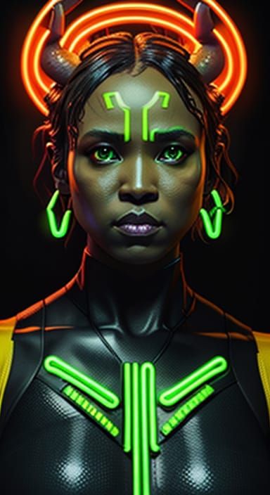 Neon Circuitry Female Minotaur
