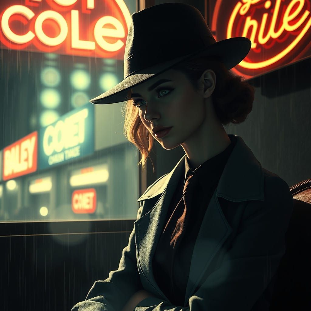 Femme Fatale in Hypnotic Trance, Film Noir Dream