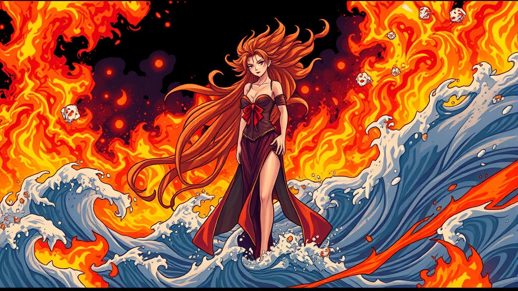 Escorpiana: Fire and Water Fusion in Studio Trigger Style