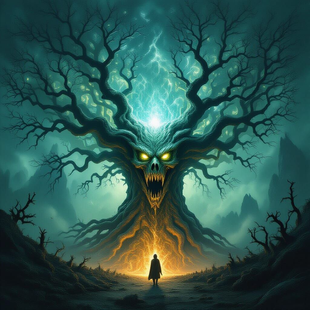 Macabre Apocalyptic Tree of Distorted Reality