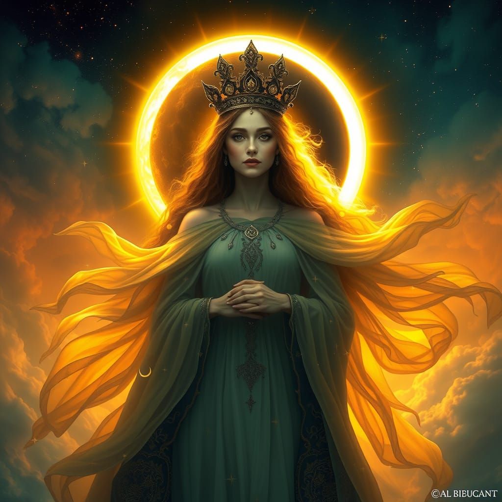Ethereal Eclipse Queen in Celestial Harmony