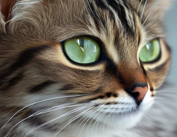 Hyperrealistic Portrait of a Beautiful Cat in Oil