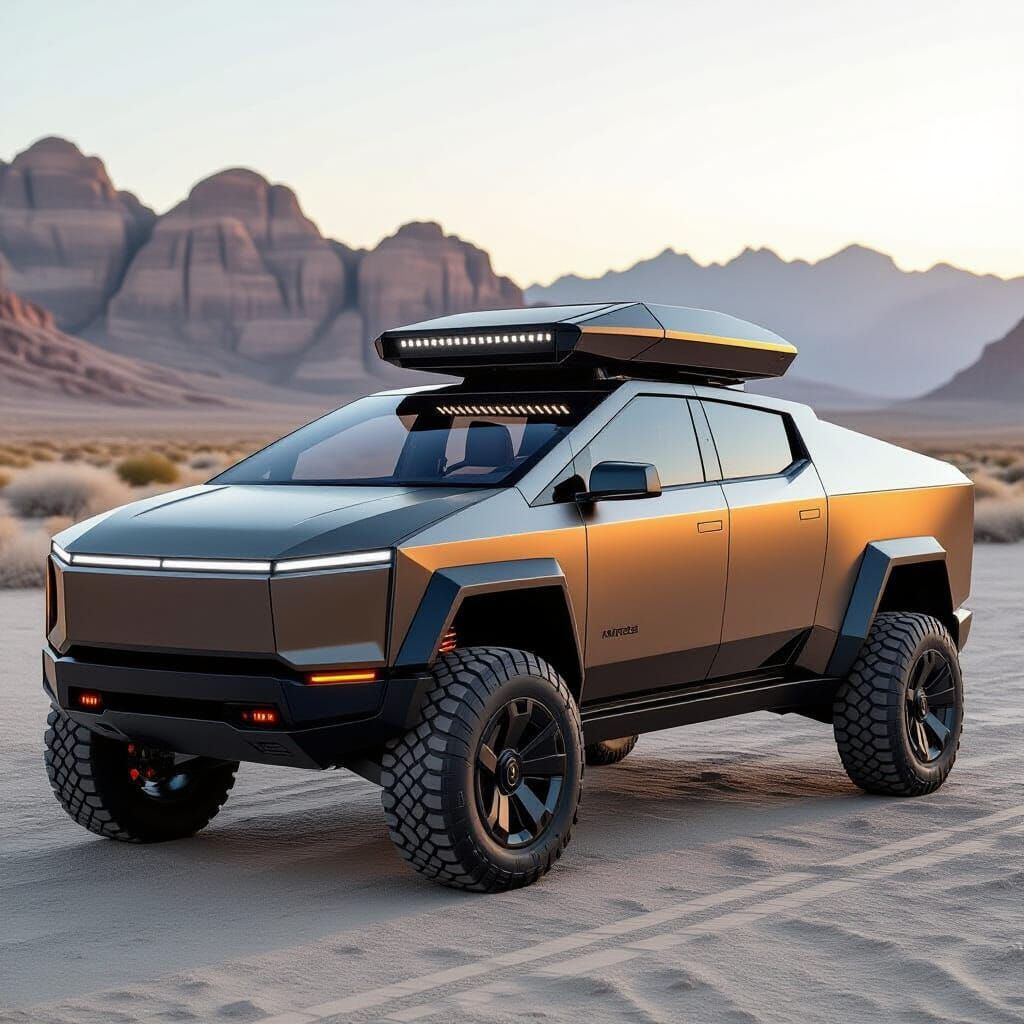 Armored Cybertruck with Satellite Design