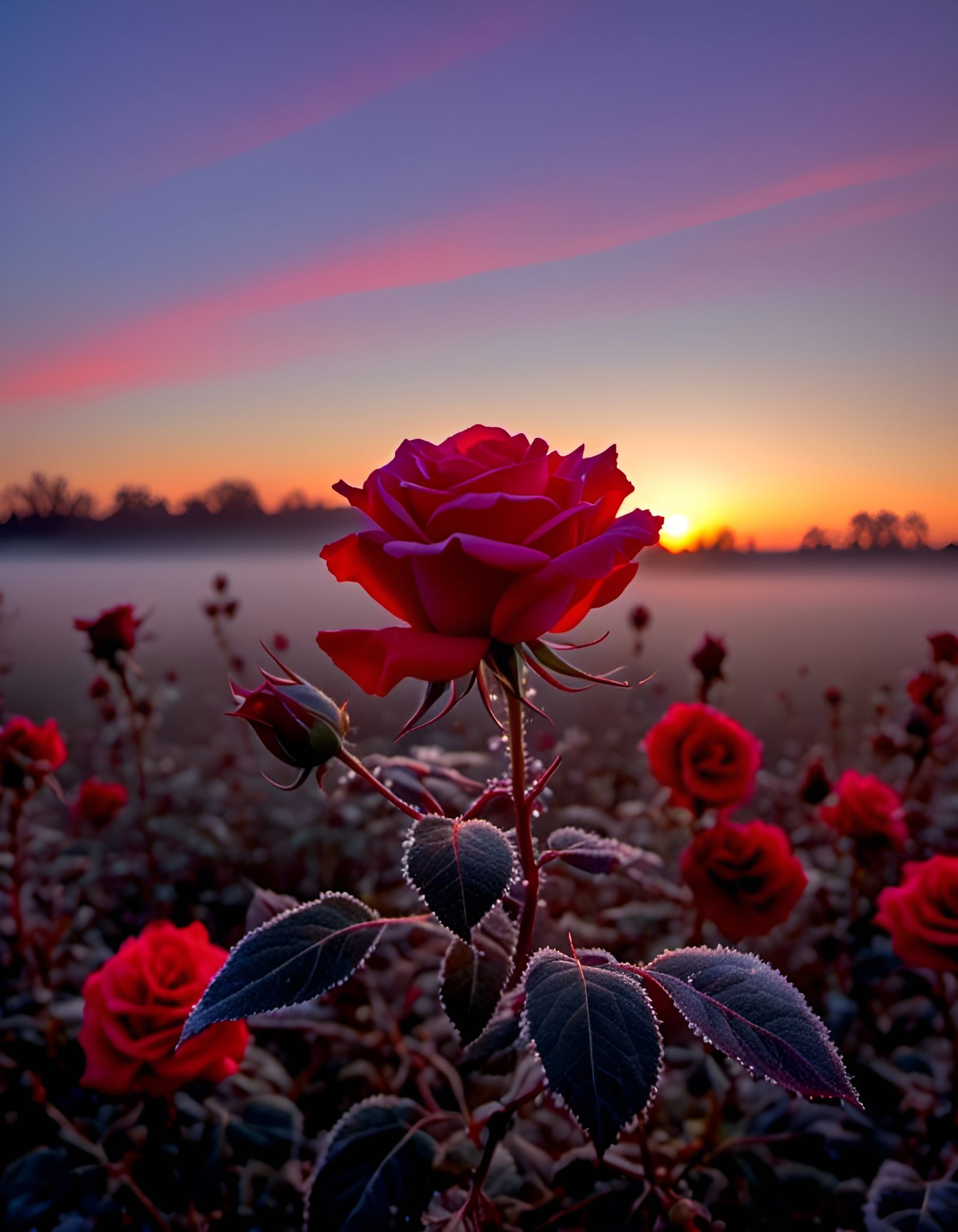 The morning rose field