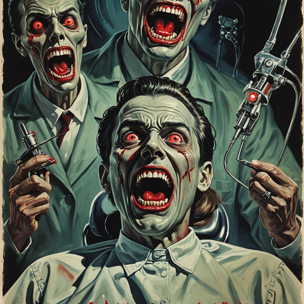 1950s Horror Movie Poster Art: Dentist's Chair
