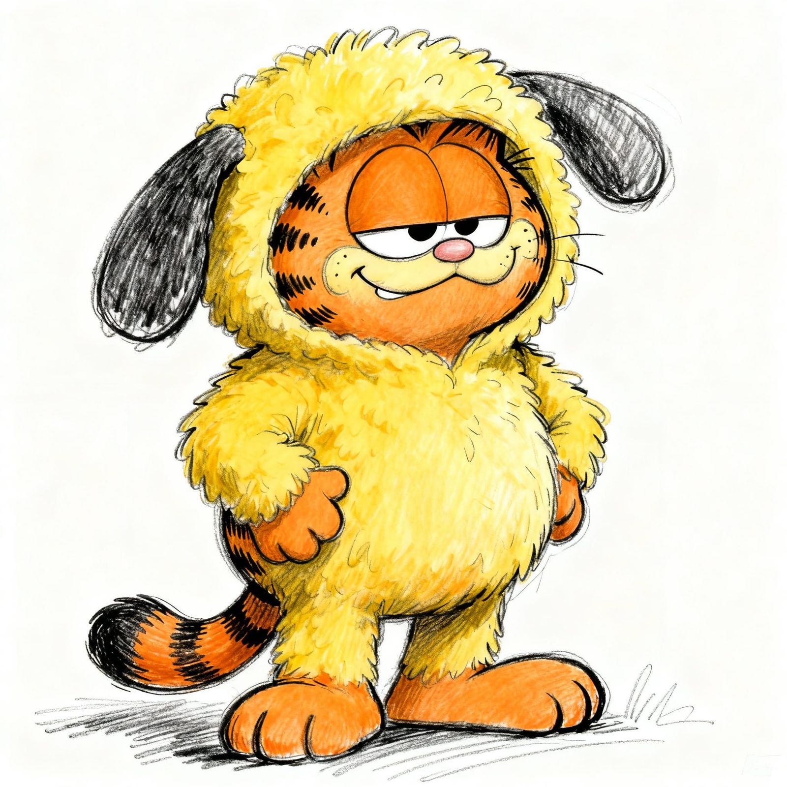 Garfield as Odie Pencil Sketch