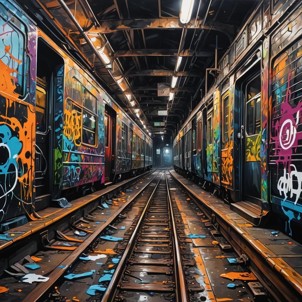 Shadow Figure in Endless Station: Graffiti Art