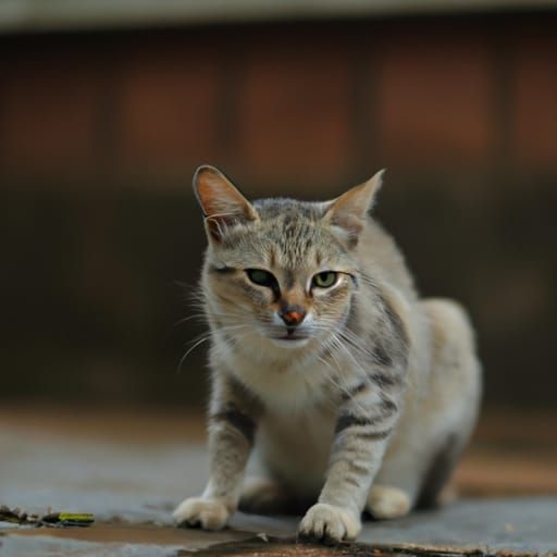 Storm Cat Captured with Natural Bokeh Lighting