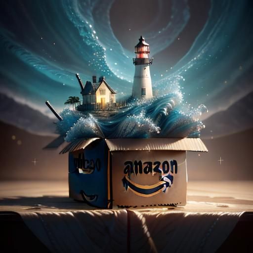 Miniature Ocean in Amazon Box: Cinematic CGI Diorama