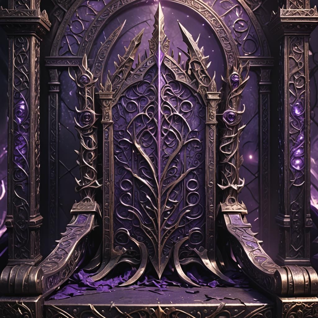 Elven Sword Throne with Purple Magical Aura