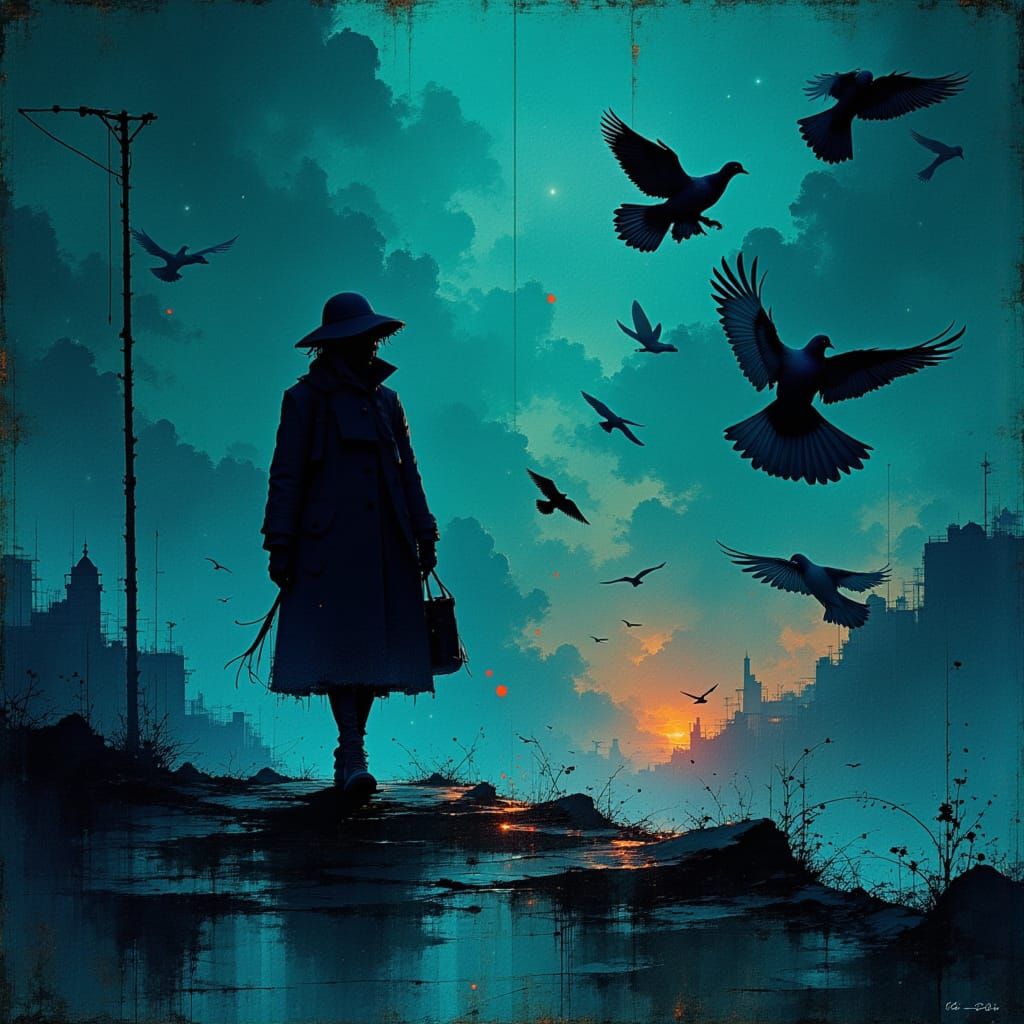 Cosmic Urban Walker in Modern Cinematic Style