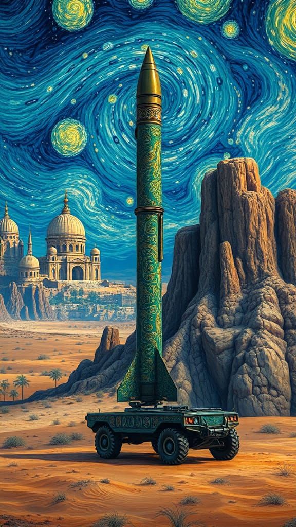 Beautiful missile in starry night II