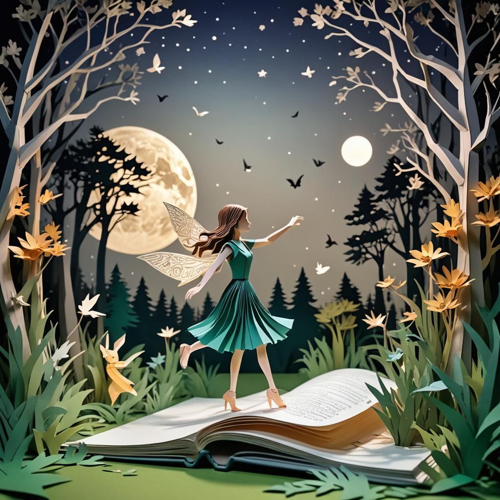 Anna Kendrick Fairy Dance Pop-Up Book in Origami Style