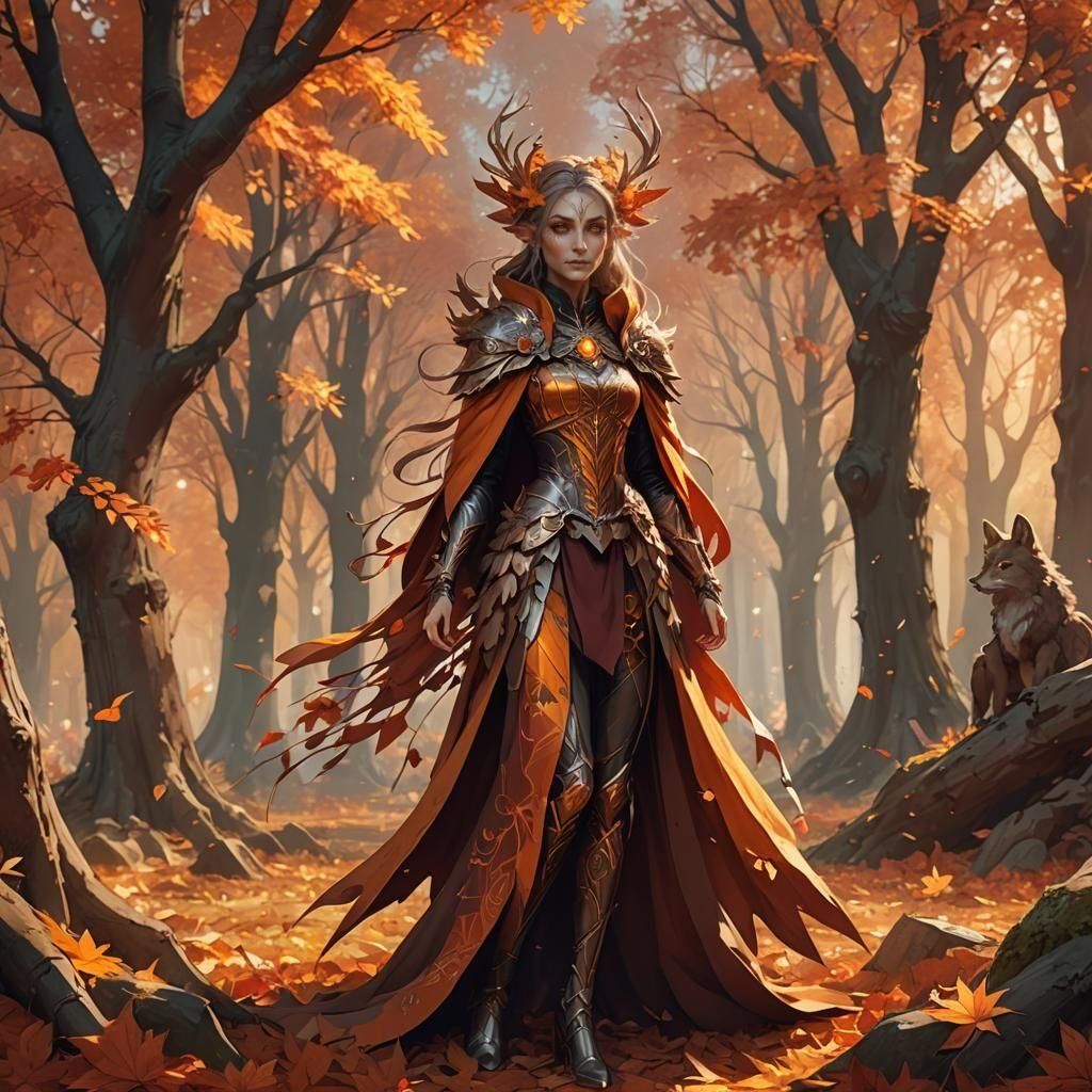 Archfey Noblewoman in Autumn Glade: 3D Anime Art