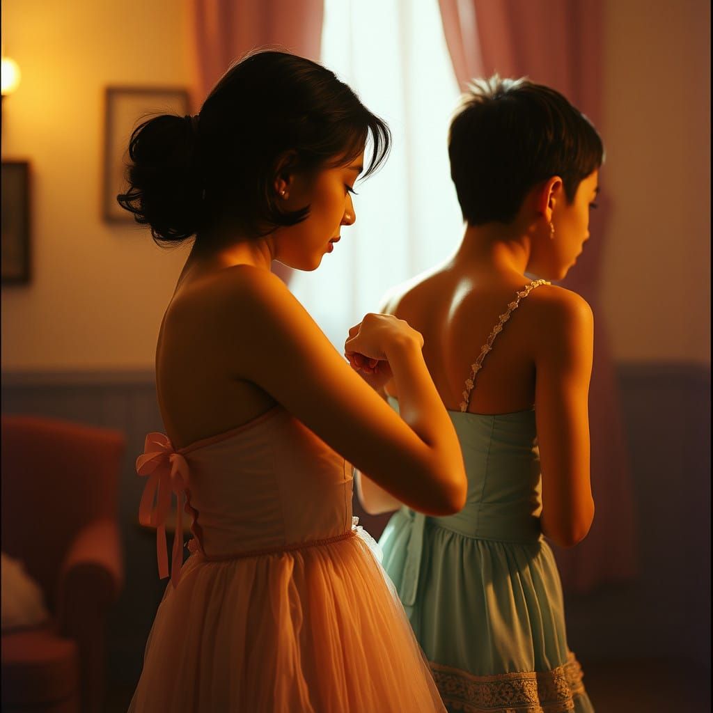 Mother's Tender Moment with her Crossdressing Son