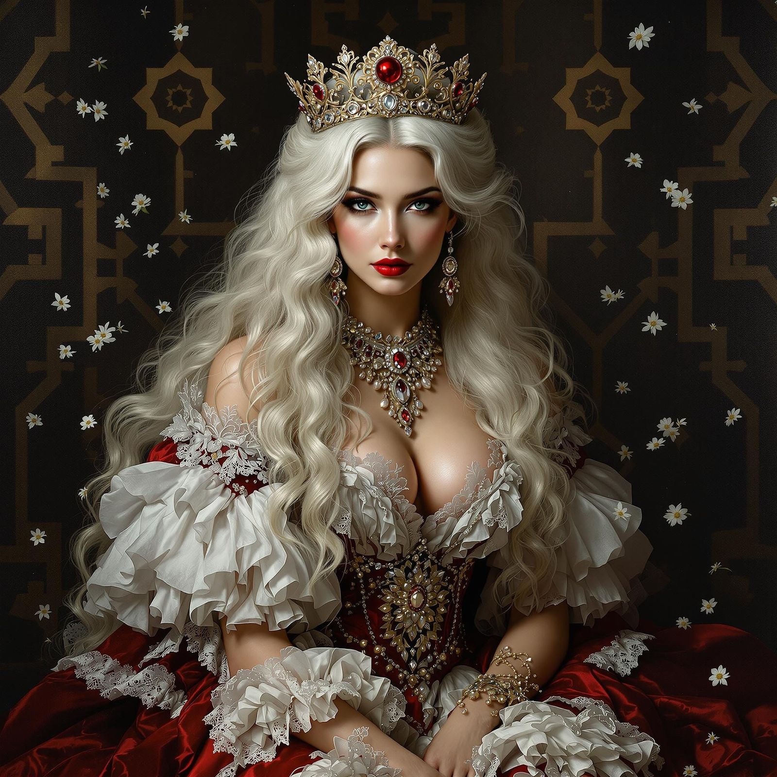 Regal American Beauty in Oil on Canvas