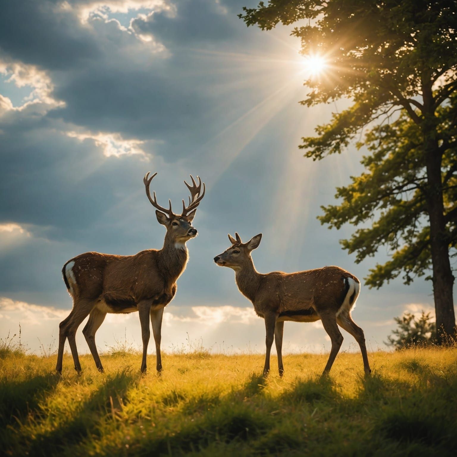 Deer in Heavenly Sunshine