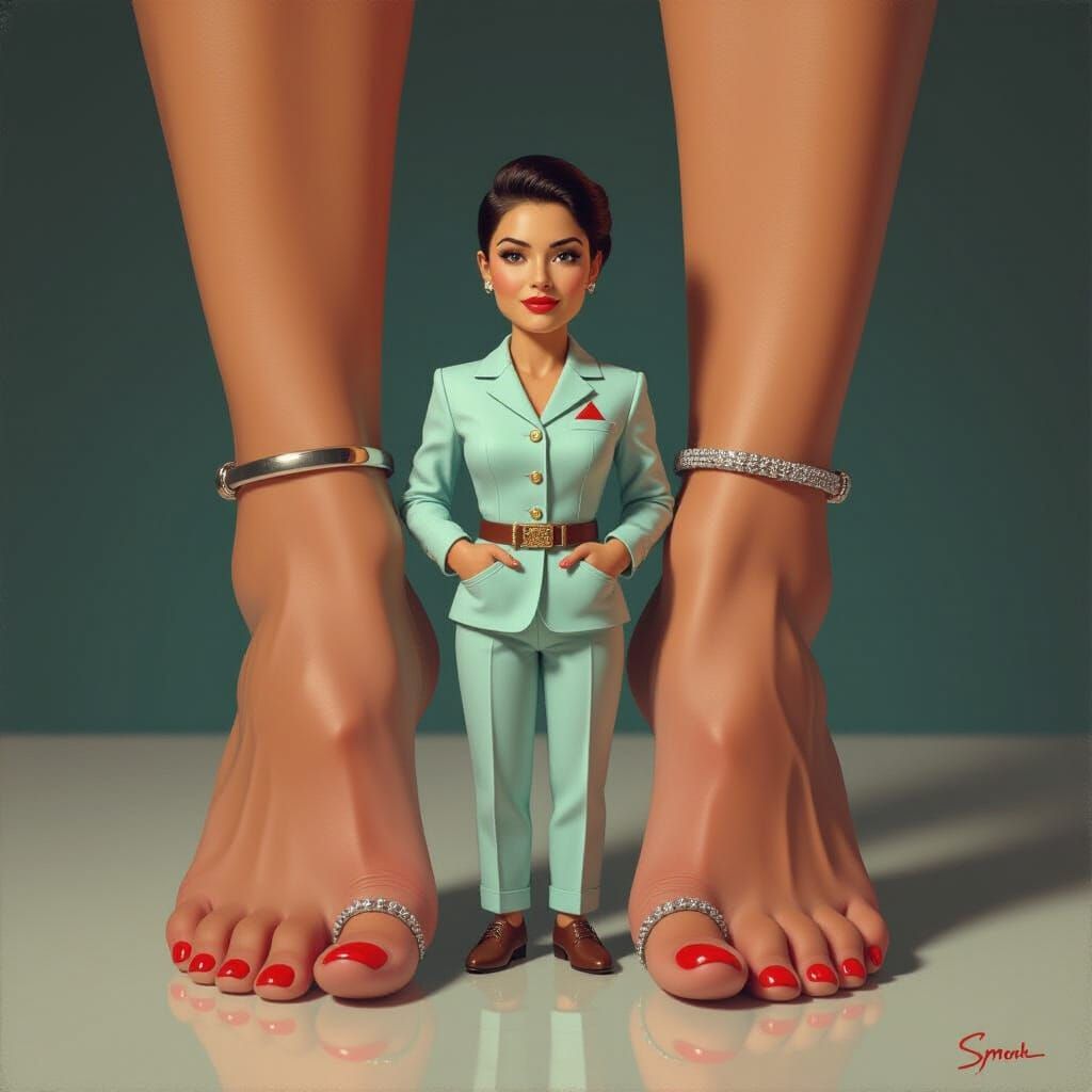 Tiny Man Between Toes: A Digital Art Piece