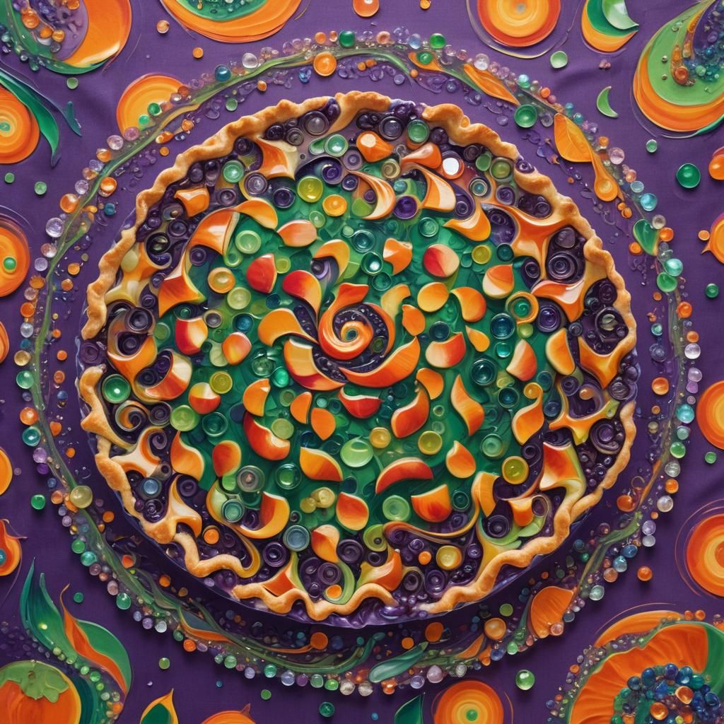 Crystal Apple Pie in Abstract Art Style