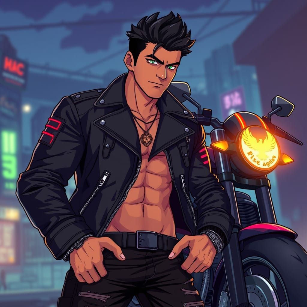 Urban Hero Blaze Carter: Charismatic Leader in Anime-Inspire...