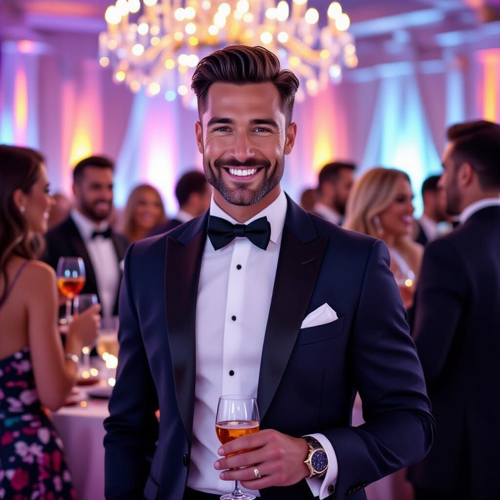 Stylish Man Hosting Party with Friends
