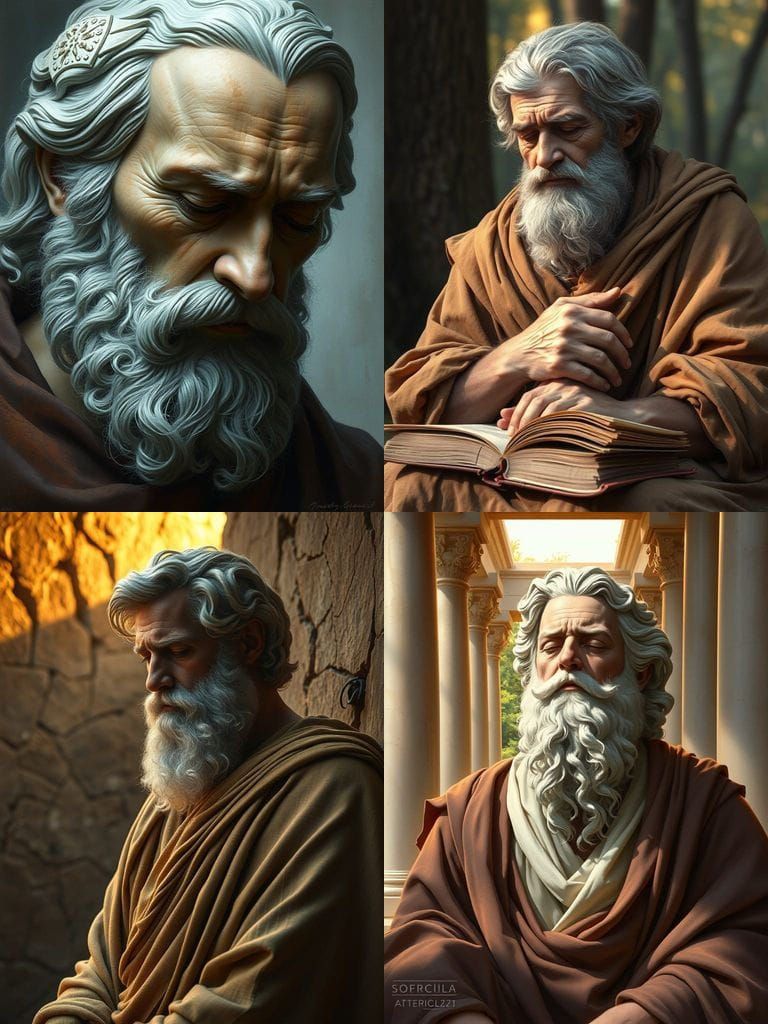 Philosopher Socrates in Contemplation, in the Style of Donat...