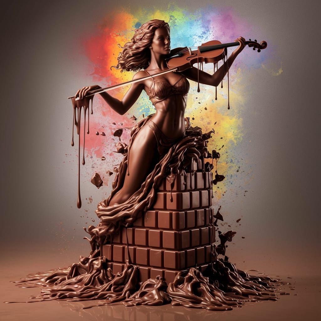 Chocolate Goddess Plays Violin in Vibrant Graffiti Scene