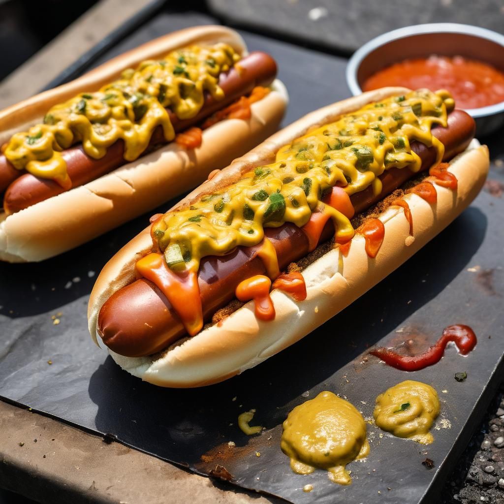 New York Street Vendor Hotdog Close-Up