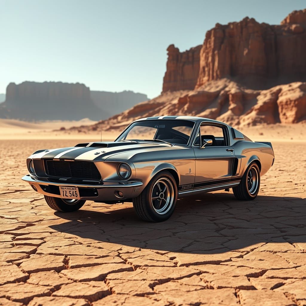 1967 Shelby GT500 "Eleanor" in Desert Landscape