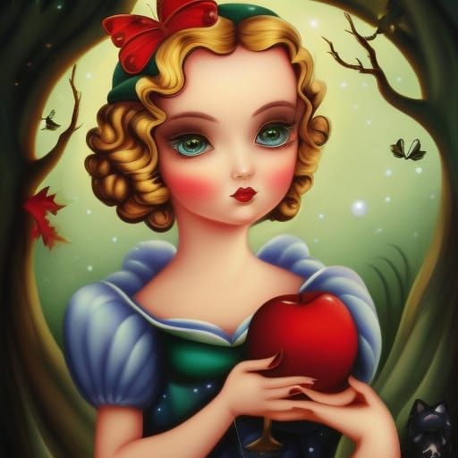 Snow White's Macabre Apple: Golden Age Illustration