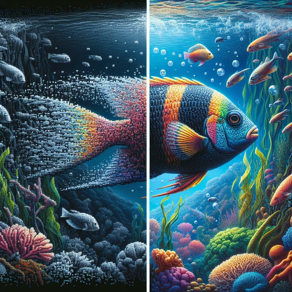 Pixelated Fish Evolves into High Definition Image