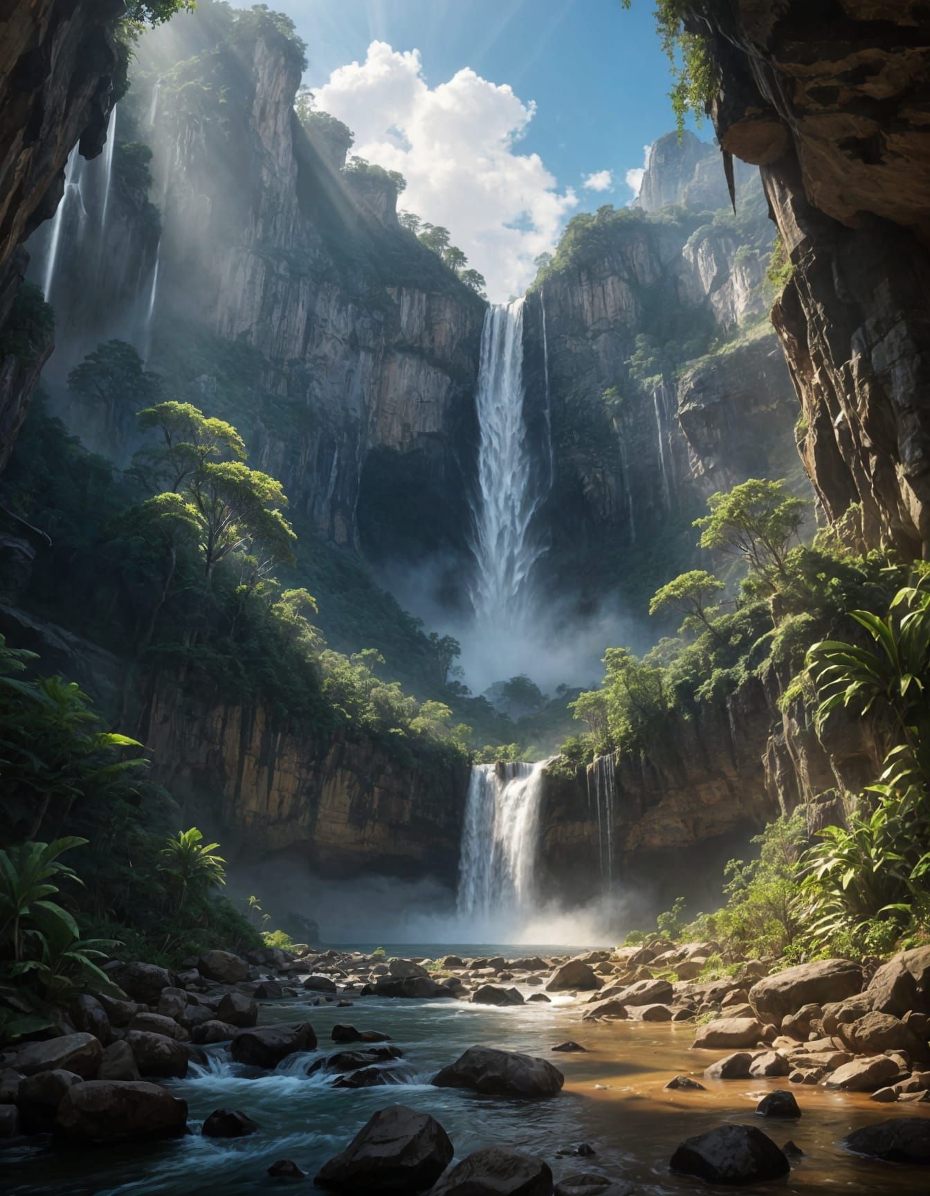 Epic Venezuela Fantasy Landscape with Angel Falls