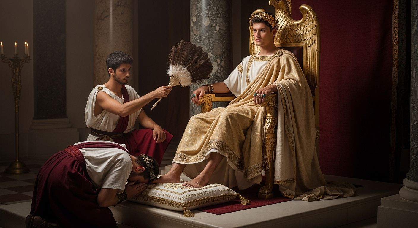 Roman Emperor on Eagle Throne in Grand Throne Room