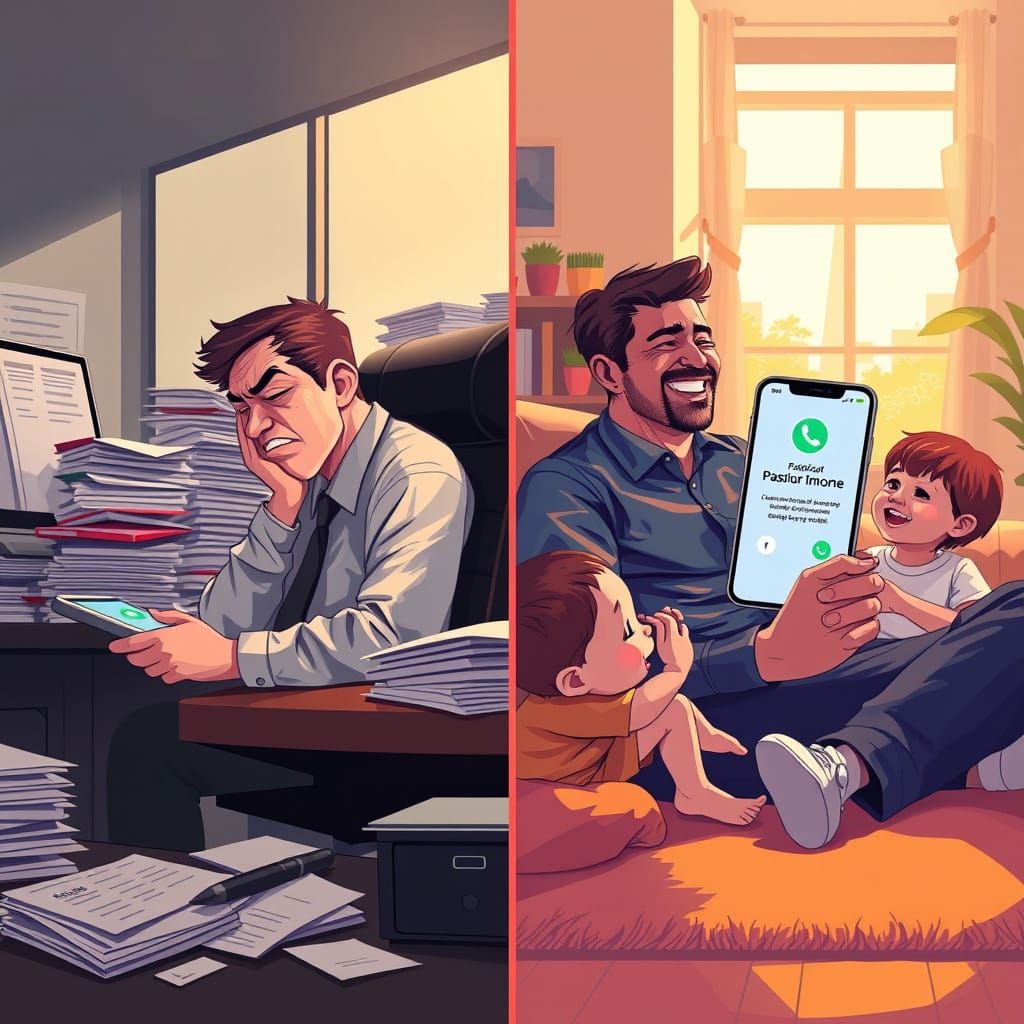 Sleek Minimalist Contrast of Financial Freedom and Stress