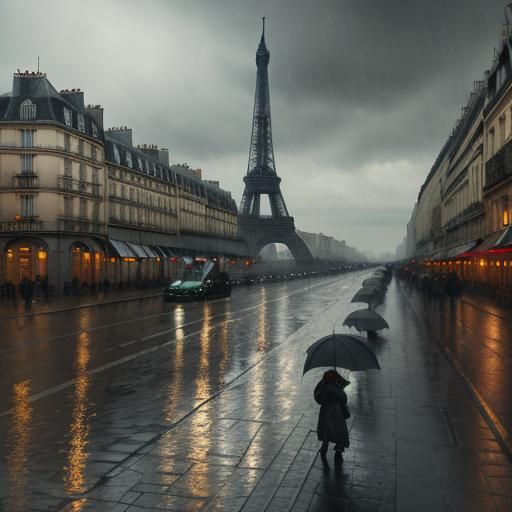 Rainy Day in Paris: A Digital Matte Painting