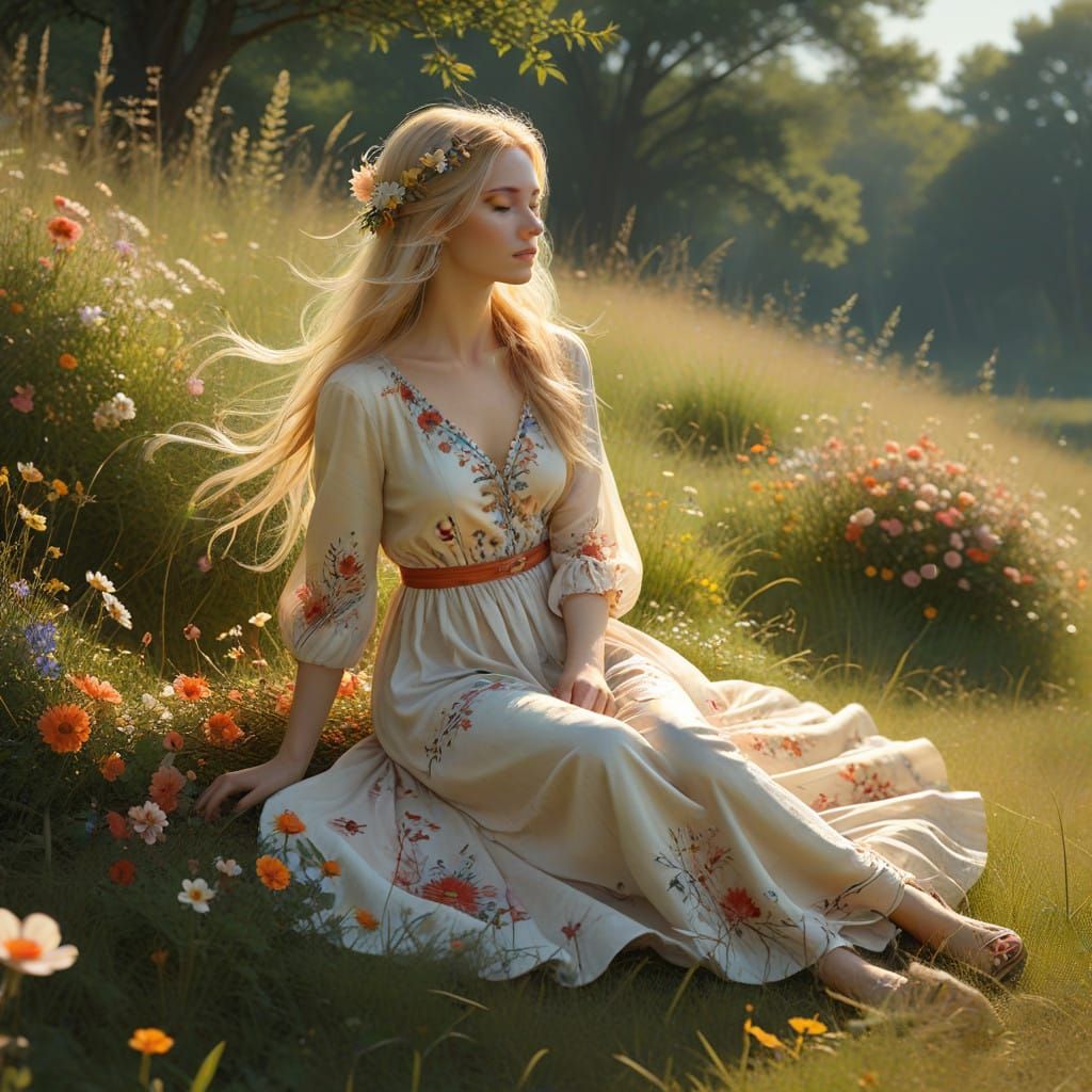 Blossoming Beauty in a Summer Meadow