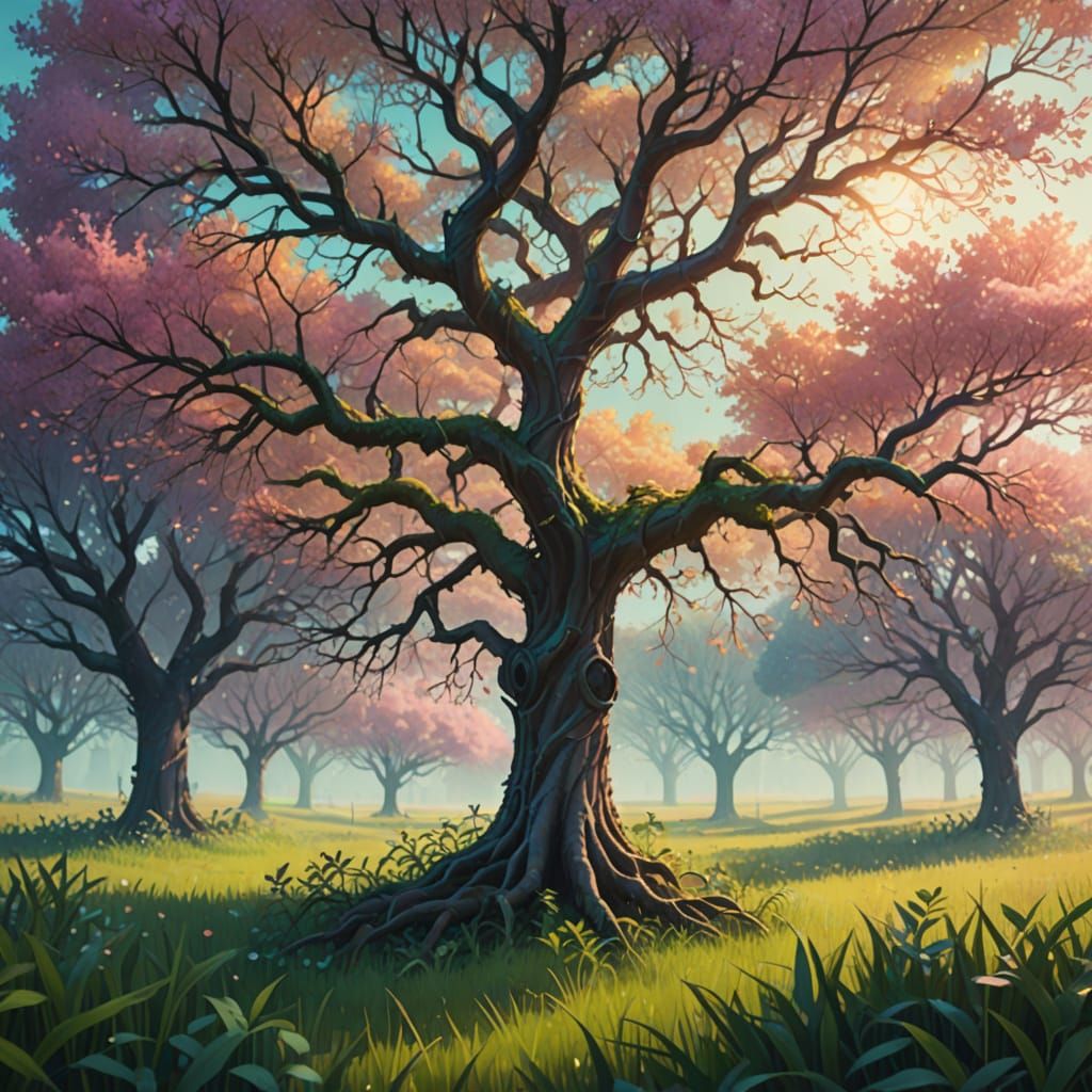 Fantasy Tree in Digital Art Style