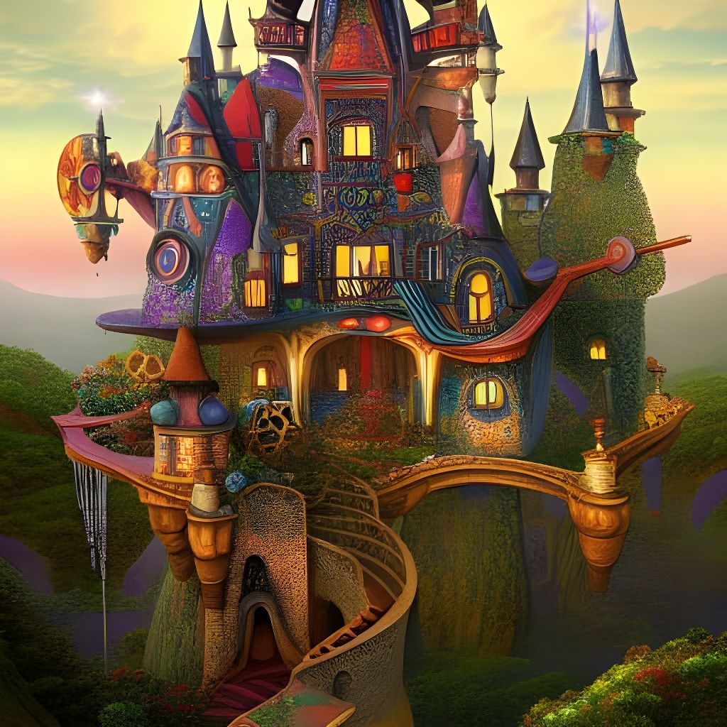 Bohemian Fantasy Castle Airbrush Pop Art