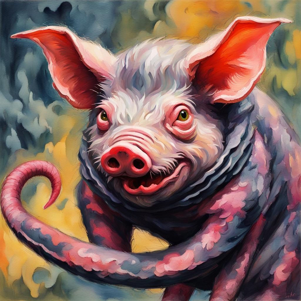 Yarn vampire bat pig snake