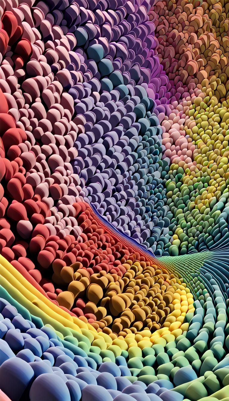 3D Universe Visualization in Rainbow Colors