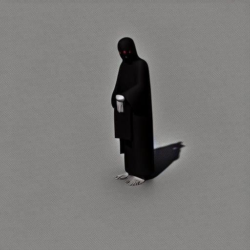 Mourner at Strange Funeral in Bright 3D Digital Art