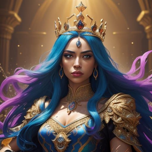 Queen's Jeweled Crown in Dramatic Light